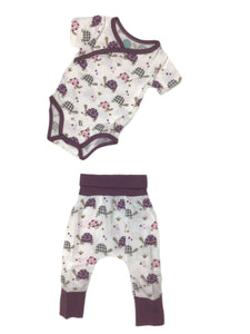Tilly Tortoise Purple Onesie and Pant Set (Grow With Me)