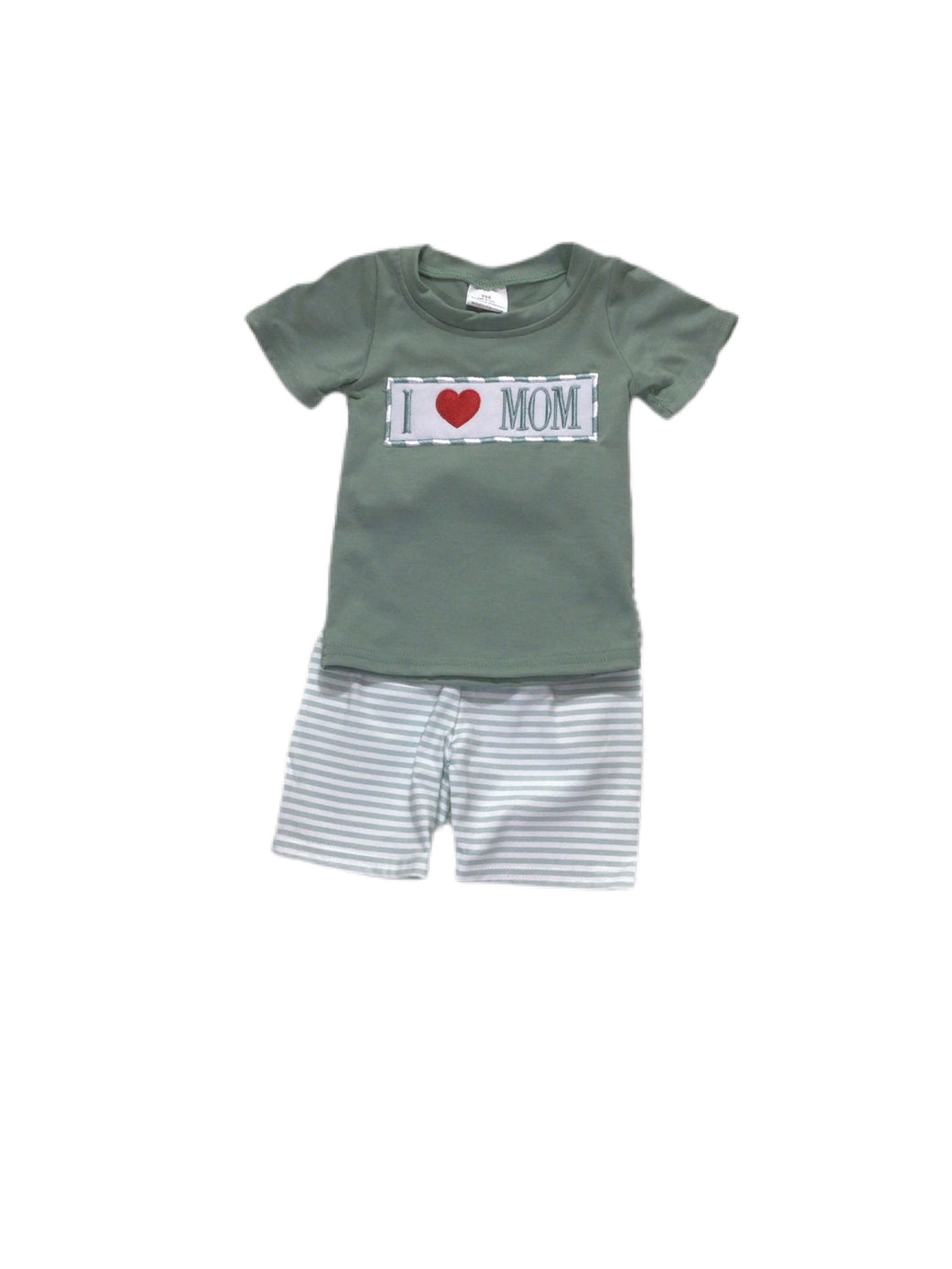 I Love Mom Boys short outfit