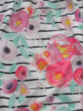 Load image into Gallery viewer, Floral Stripe Poppy Girls Dress
