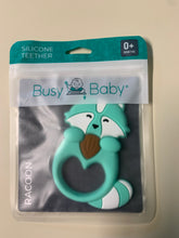 Load image into Gallery viewer, Silicone Racoon teether that tethers to Busy Baby Mats
