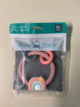 Load image into Gallery viewer, Rainbow teether that attaches to Busy Baby mats

